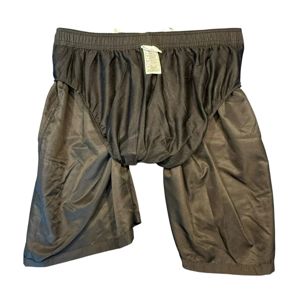 Disney Parks Mickey Mouse Black & White Swim Trunks‎ Mens Size L Elastic Shorts
